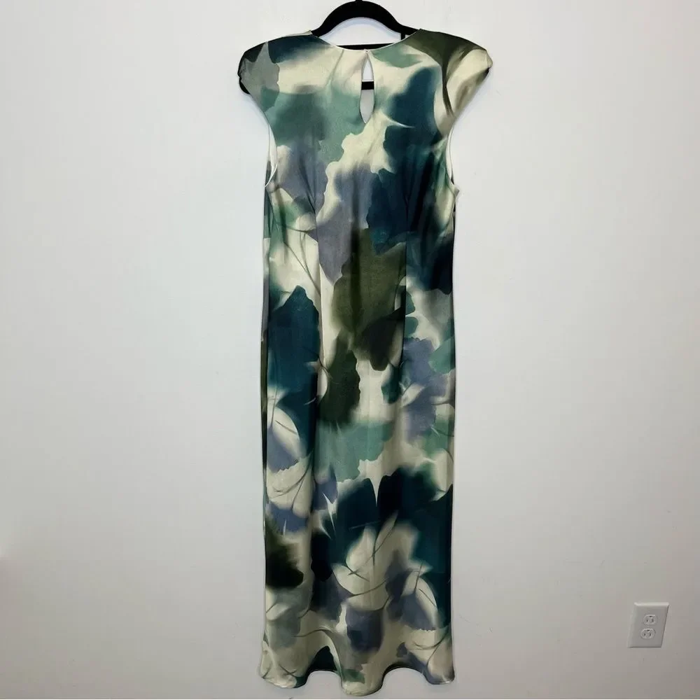 Zara Printed Satin Effect Midi Dress M - Picture 5 of 7
